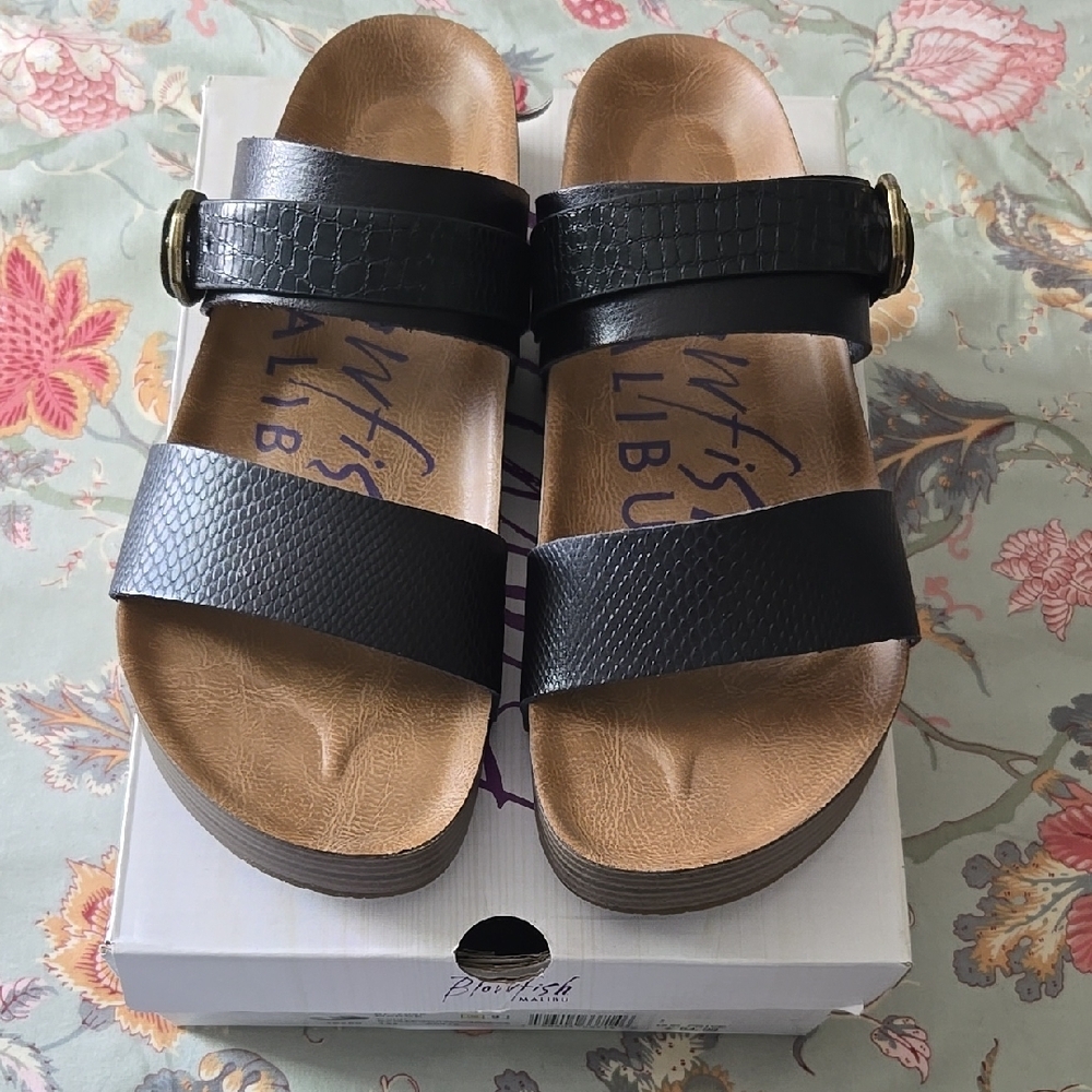 Black Double Strap Sandals